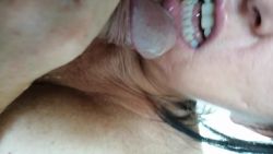 Mobile POV of a MILF sucking me deep on her phone
